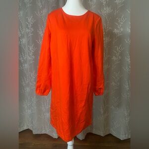 Boden Orange Shift Dress • Long Sleeve • US 8 Petite • EUC